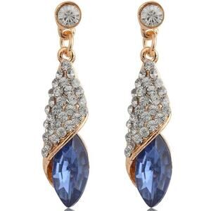 Earrings CH Vintage Jewelry Shiny‎ Rhinestone Elegant Pendant Eardrop